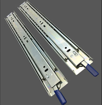 重型抽屉轨道三节轨51宽机柜货柜铁柜工业载重滑轨重型导轨带锁款 22