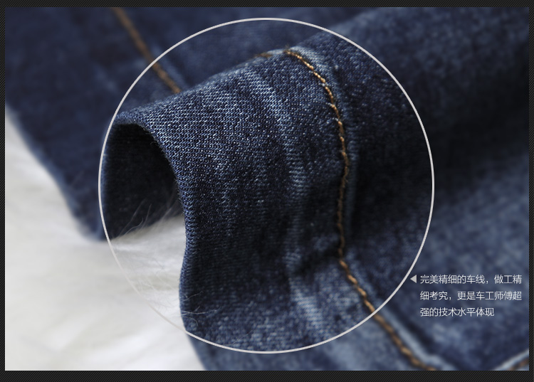 锐彧服饰2015秋冬新款牛仔半身裙修身手工打磨性感开叉一步裙 牛仔蓝 L