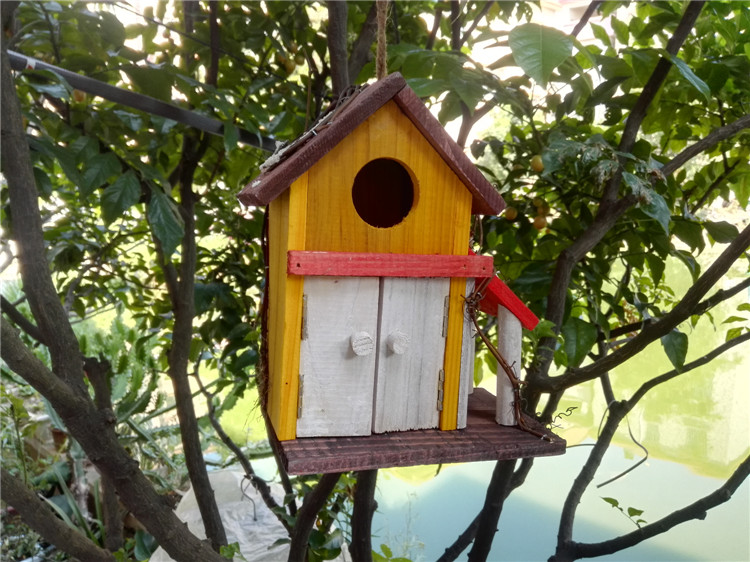木鸟屋木鸟房防腐木鸟窝鸟巢装饰鸟笼户外鸟屋装饰品木质麻雀鸟房子鸟