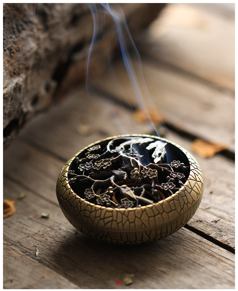 朽物仿古沉香炉家用焚香合金香炉檀香盒车载熏香器室内盘香炉香薰炉岩