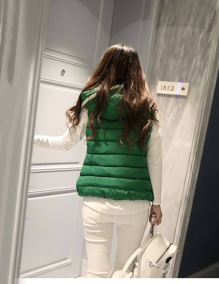 小时梦想 2016春秋新款男女休闲连帽羽绒棉服马甲女学生棉衣背心大码马夹外套潮 白色 XL