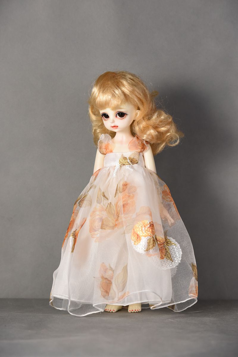 16分4分bjdsd娃娃衣服小布blythe纯棉连衣裙网红网红非自营白色连衣裙