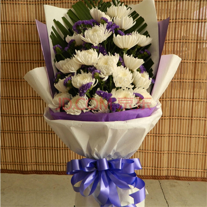 恋森清明节鲜花速递 全国同城送花黄白菊花花束花圈祭祀扫墓丧葬追悼