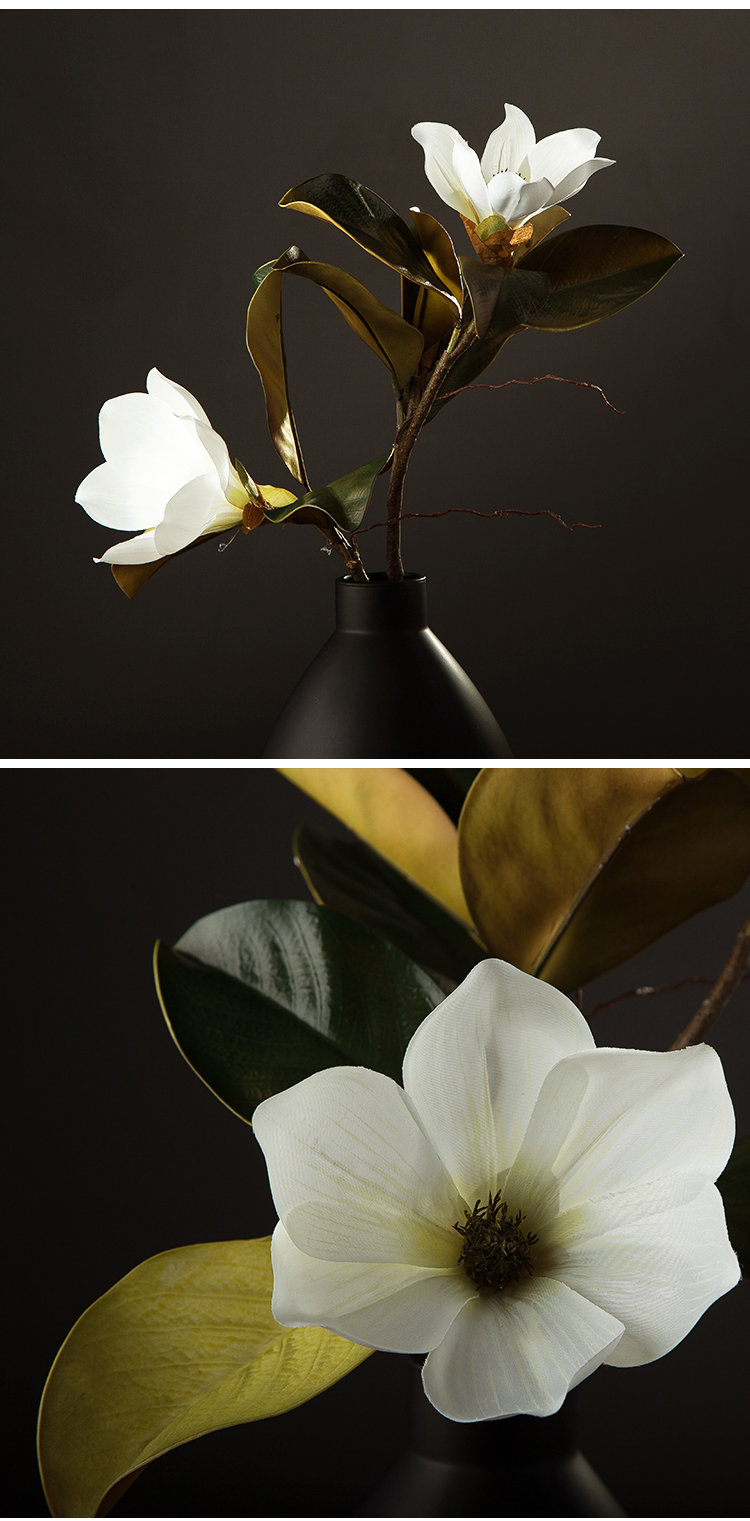 日式黑色简约陶瓷花瓶新中式禅意客厅餐桌家居饰品摆件创意插花花器 s