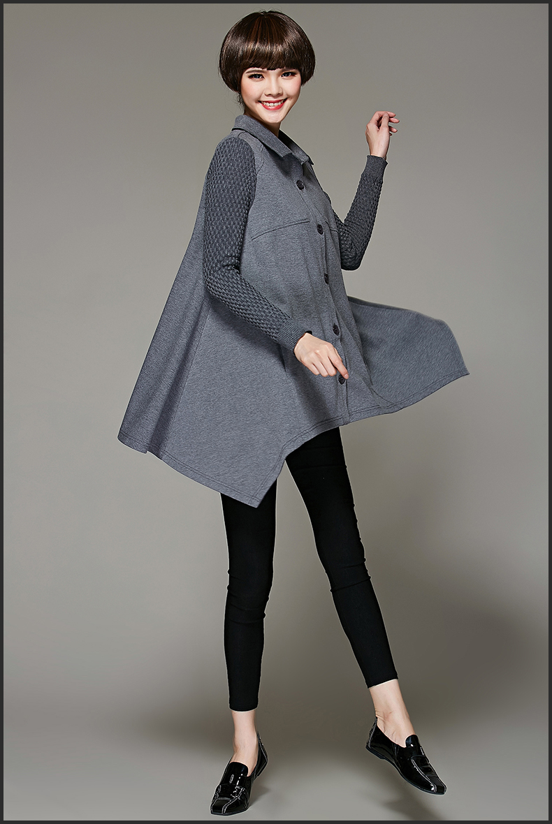 女式风衣外套薄款休闲宽松中长款燕子翩女装2015新款秋装欧洲站 5625