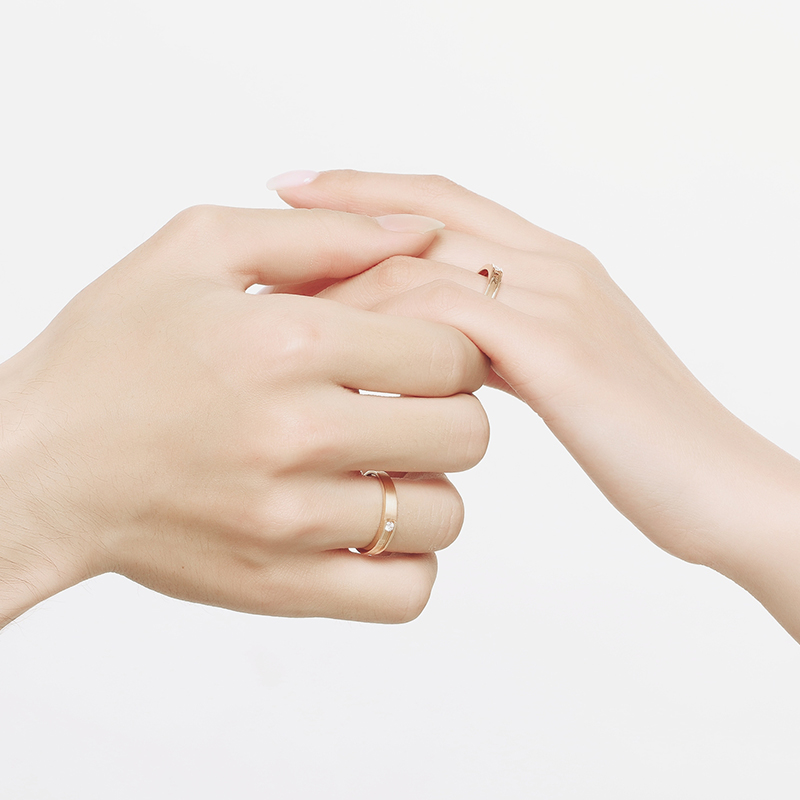 venti/梵迪珠宝 深情款款18k金钻戒 彩金钻石戒指情侣对戒 红18k金