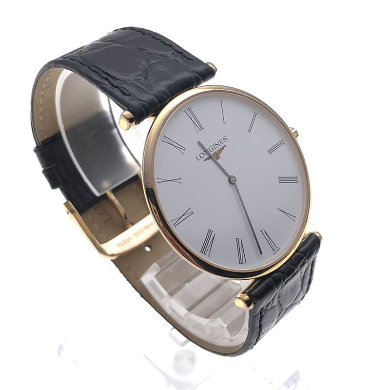 【二手9成新】浪琴 longines优雅皮带男表l4.766.1.11.