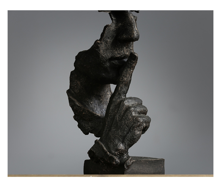 创意沉默是金个性家居雕塑工艺品摆件美式小客厅酒柜软装饰品 思考者