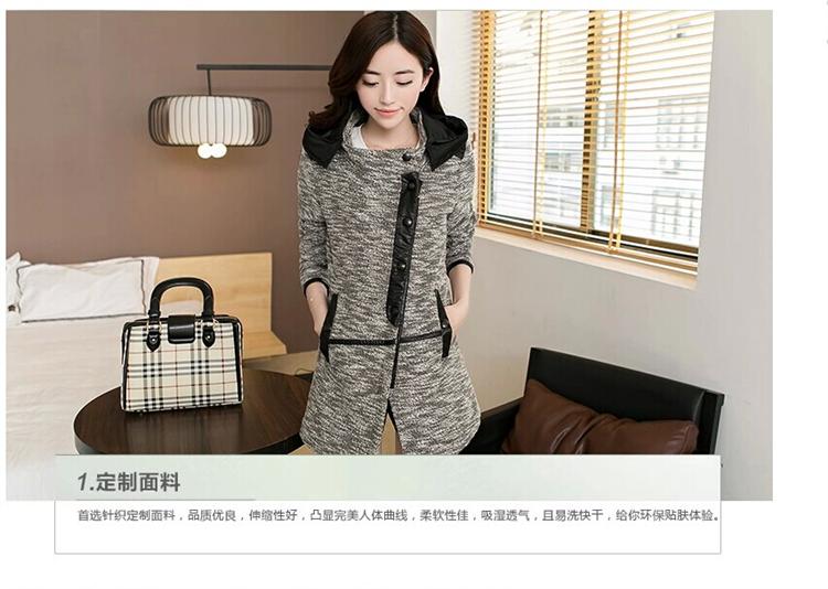 黑蝴蝶2015早秋装新品韩版修身外套中长款风衣女 浅咖啡 XXL