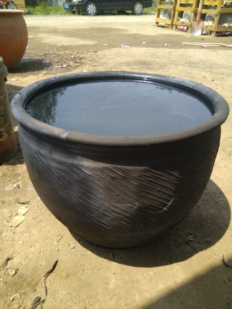 家用 睡莲盆 罐水无釉养乌龟鱼缸庭院 荷花缸土陶造景 大水缸 七夕 65