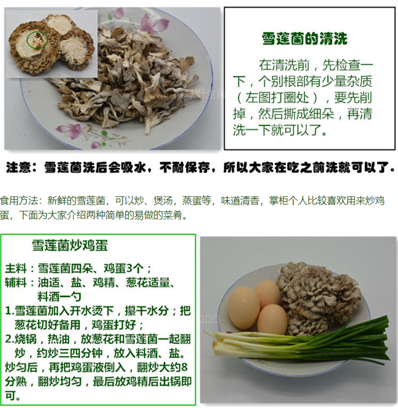 云南特产新鲜雪莲菌500g 白参菌食用菌蘑菇似干巴菌 顺丰