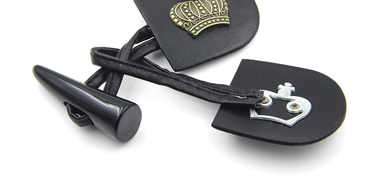 纬度精品纽扣服装辅料 韩版带皮牛角扣对扣羊角扣大衣时装扣毛衣扣 1