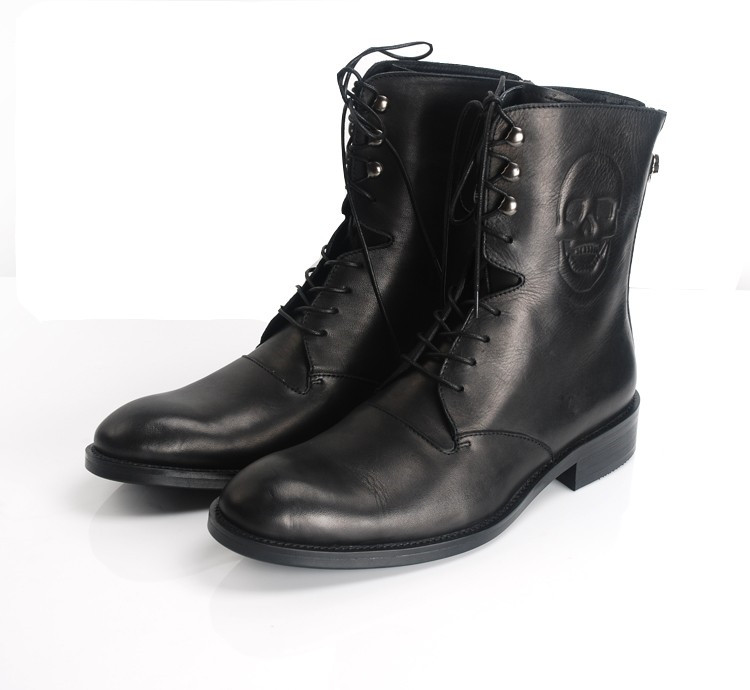 figobosh菲戈波仕2015春秋款厚底耐磨舒适潮流搭扣尖头约会男鞋 黑色