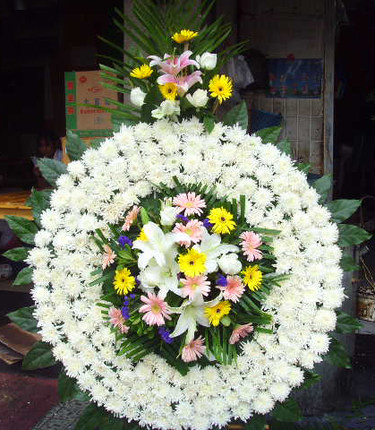 花圈鲜花同城速递花圈花篮祭奠菊花悼念殡仪鲜花花店北京上海广州深圳