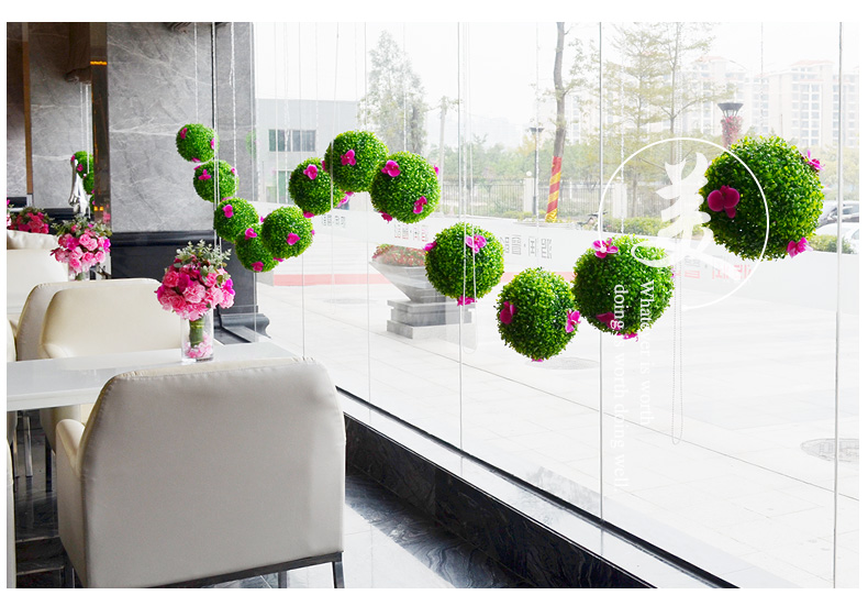 加密仿真花球节日装饰花艺假花婚庆4s店商场布置挂饰吊顶米兰草球米兰