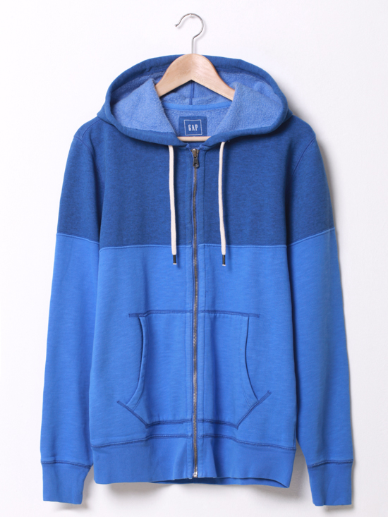 gap棉质时尚拼色绒里连帽卫衣|男装124968 布里斯托海港蓝 185/104a(l