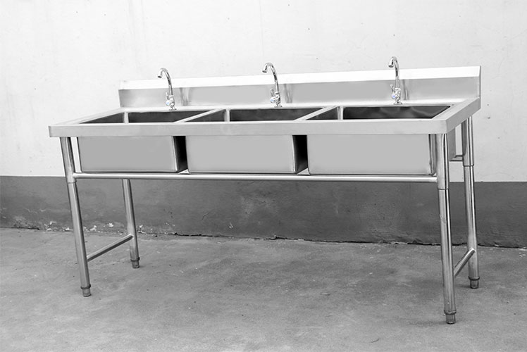商用不锈钢单水槽水池三双槽双池洗菜盆洗碗池消毒池食堂厨房长50宽50