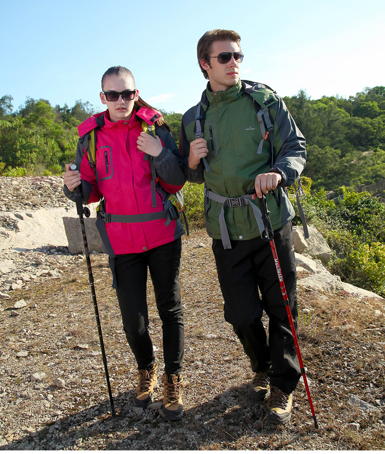 2016秋冬新款户外运动休闲情侣登山服 防寒保暖加厚冲锋衣ma06 彩蓝色