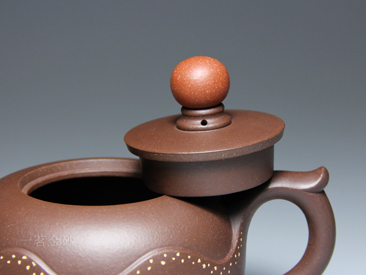 宜兴紫砂壶名家吴竹霞纯原矿老紫泥手工壶茶具大容量380cc旭日东升壶