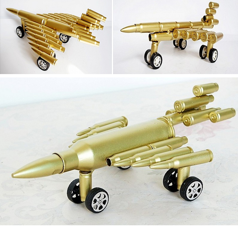 飞机工艺品家居客厅办公室装饰摆件退伍纪念礼品军迷仿真子弹壳模型