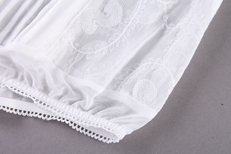 锐彧服饰欧洲站2015秋冬新款OL绣花女式连体衬衫 修身显瘦女装衬衣上衣 白色 S