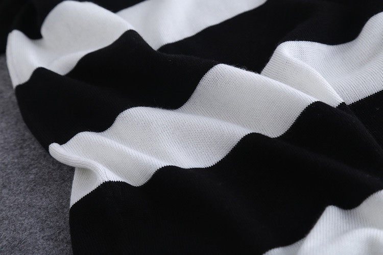 小主2015秋款 欧美 羊毛羊绒混纺条纹圆领长袖连衣裙wa19 12 黑色 s