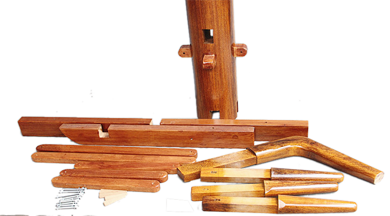 三角木架落地式木人桩 传统咏春拳叶问桩 实木定做 上手桩1.