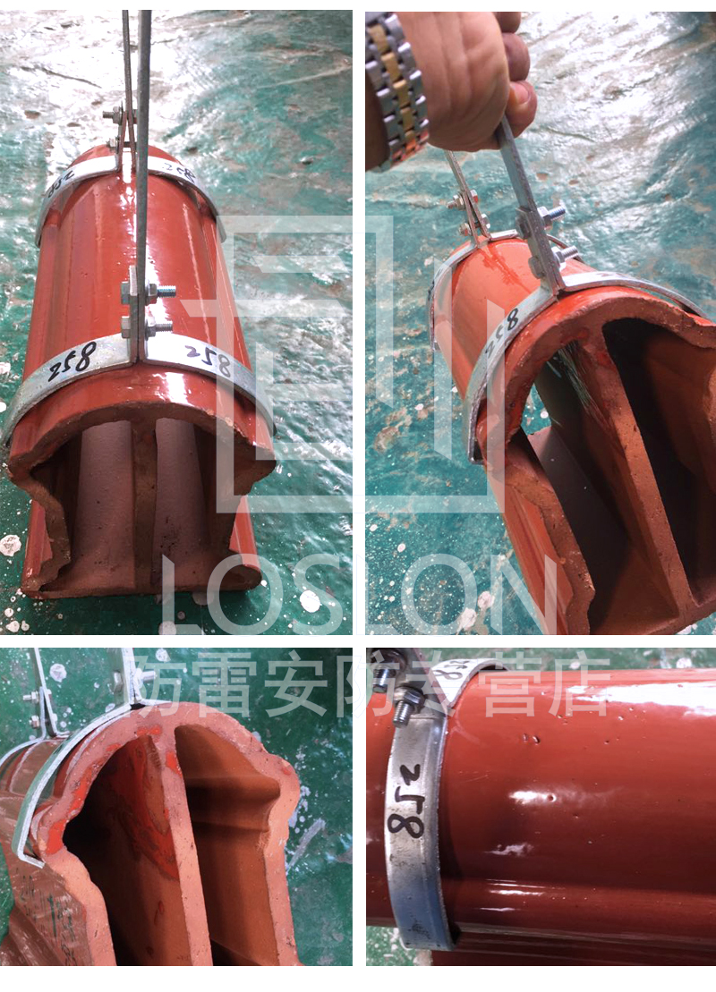 别墅脊瓦防雷支架古建筑琉璃瓦脊瓦式檐瓦抱箍式檐口避雷卡子避雷带