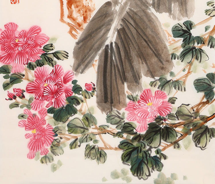 王小丫国画写意花鸟名人字画手绘三尺名家书画作品
