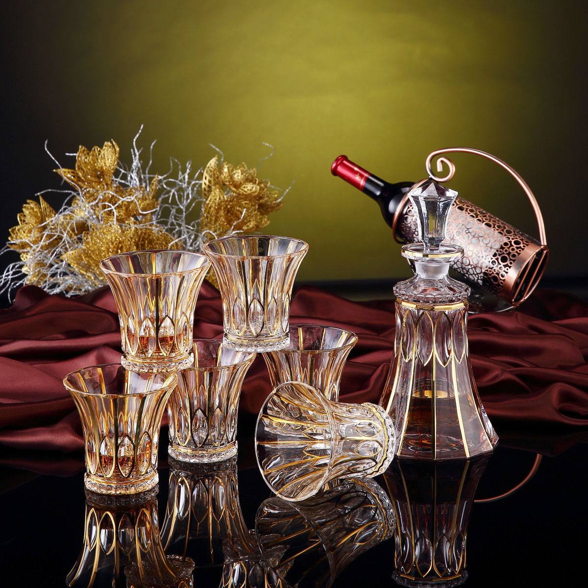 至捷 酒具套装酒杯水晶玻璃酒柜装饰威士忌杯洋酒瓶红酒杯水晶玻璃酒