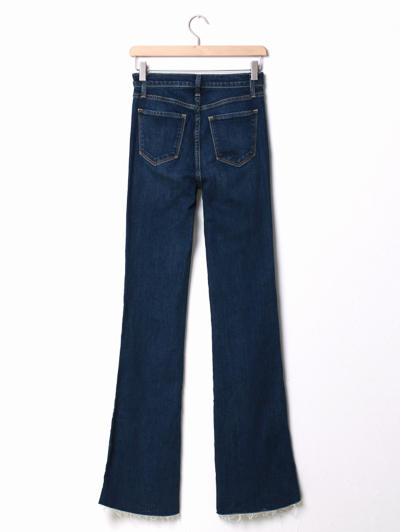 gap复古微喇别致磨边裤脚牛仔裤|女装125942 深靛蓝色 29(165/72a)
