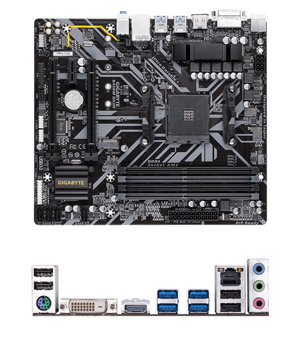 技嘉(gigabyte) b450m ds3h cpu台式机am4游戏 主板 b450主板cpu套装