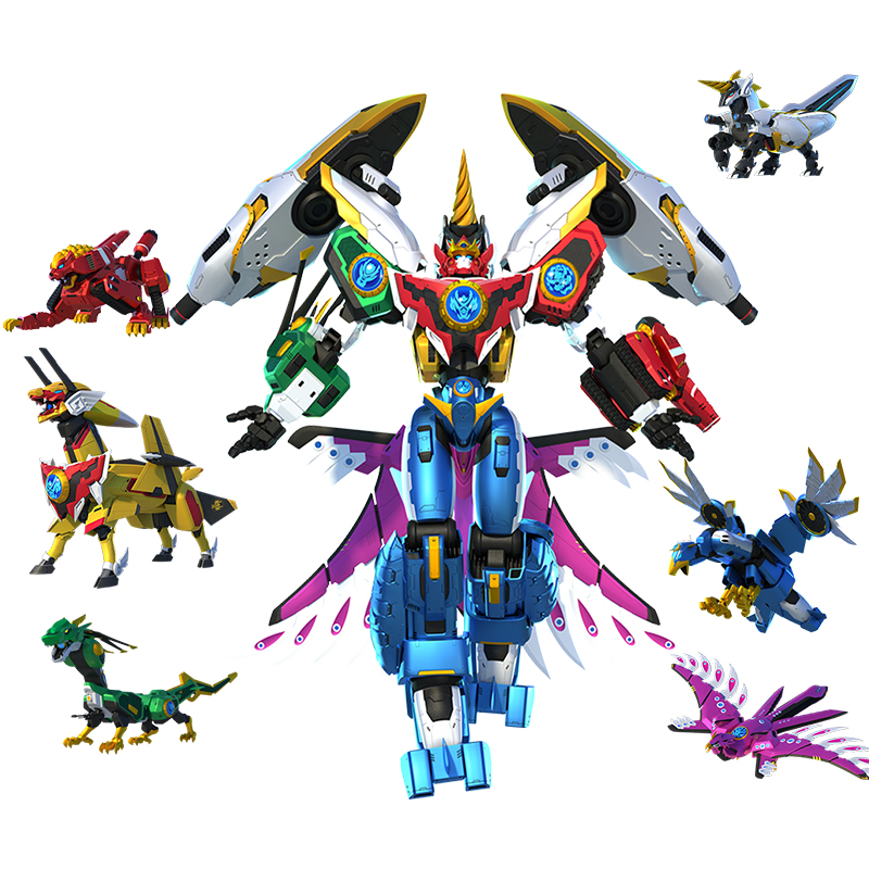 神兽金刚5超能晶甲五合体6合体变形玩具金刚召唤器男孩机器人魔鱼超人