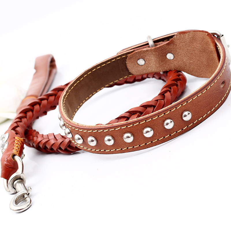 嗨派特 大型犬项圈 宠物狗圈项圈钉项圈 皮狗链c984 黑 xl-4.0厘米