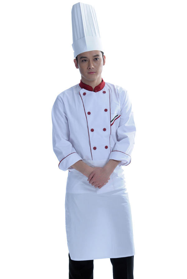 简约时尚厨师服长袖 休闲舒适酒店厨师服秋冬装饭店男女厨师制服 厨房