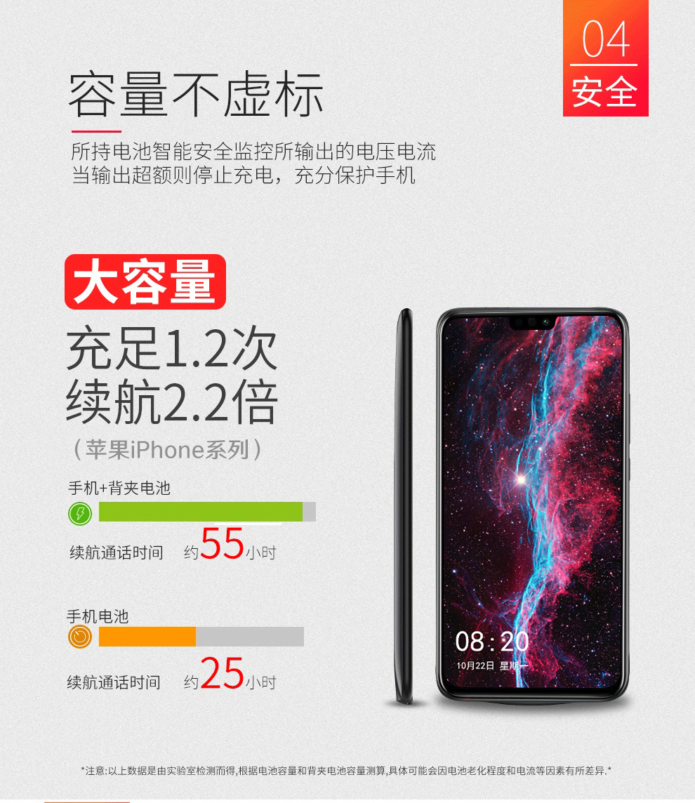 华为荣耀8x背夹充电宝荣耀8x背夹电池移动电源手机壳充电器一体式便携
