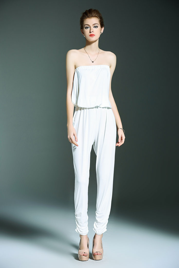 灵寇*2016春夏装新款女装欧美抹胸连体裤长裤休闲裤女连身衣裤386