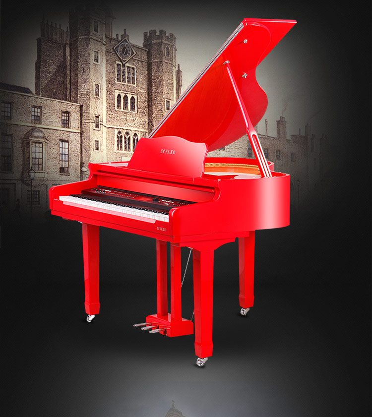 spyker 英国世爵三角钢琴 88键重锤智能钢琴 hd-w120 红色