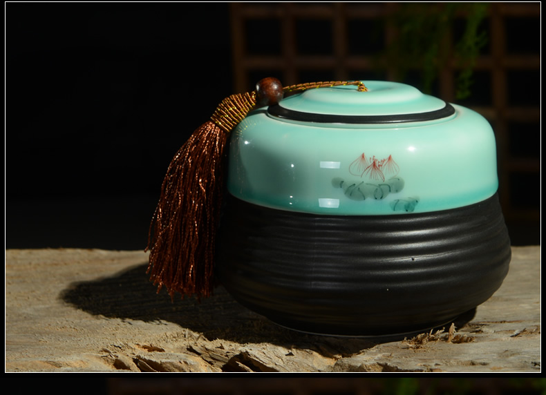 言艺 青瓷茶叶罐 密封 功夫茶具配件 慧远茶叶罐