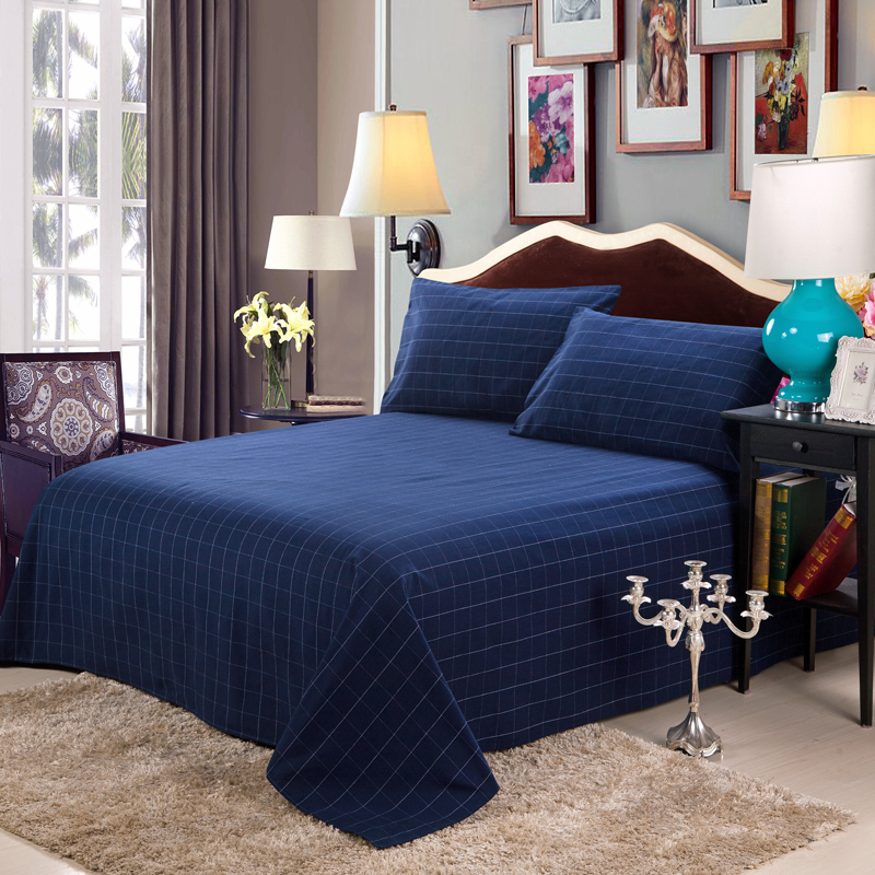 罗盛凯丽 老粗布格子床单无拼接整幅 米兰 200*230cm【图片 价格 品牌