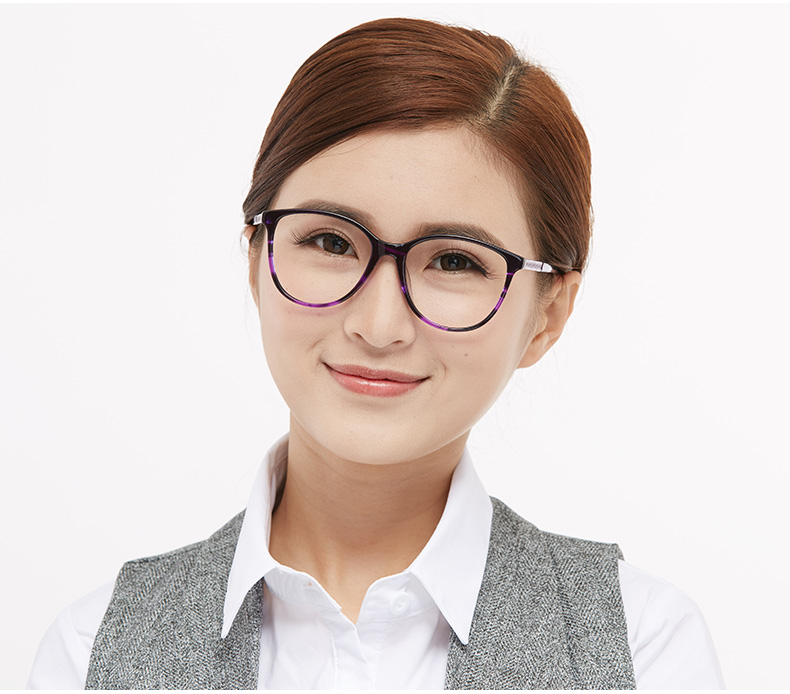 谱瑞兹(pueerizi)眼镜框女韩版超大眼镜架可专业配镜 1218亮黑 配1.