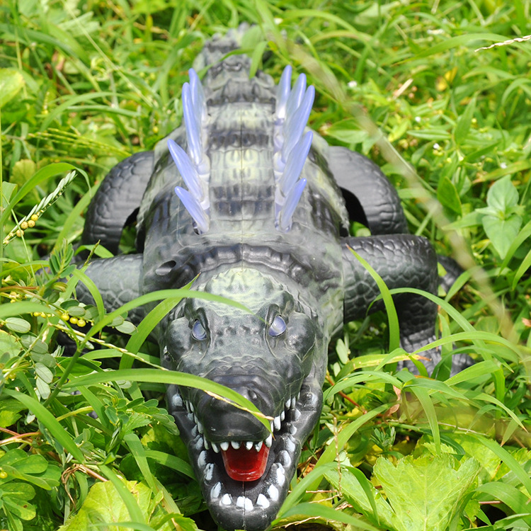 电动玩具 仿真电动大鳄鱼玩具带声音灯光远古动物霸气 男孩玩具_ 11折