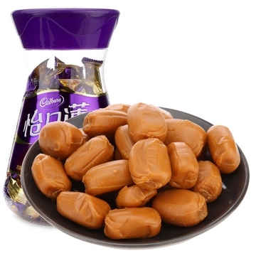 怡口莲巧克力味夹心太妃糖经典原味桶装318g新老包装随机发货