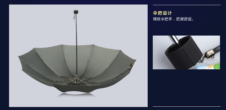 
                                        
                                        天堂 强力拒水一甩干加大加固三折伞3311E军绿                