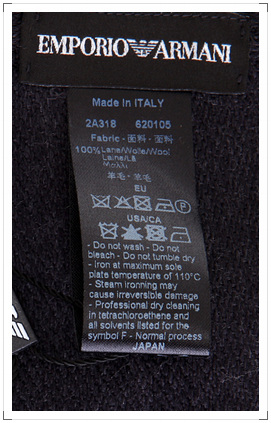 emporio armani 阿玛尼 男士黑灰色纯羊毛双面围巾 6201052a3180044