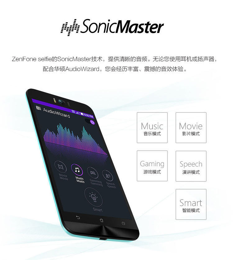 华硕（ASUS）ZenFone Selfie 湖蓝 16GB 移动联通4G手机 双卡双待