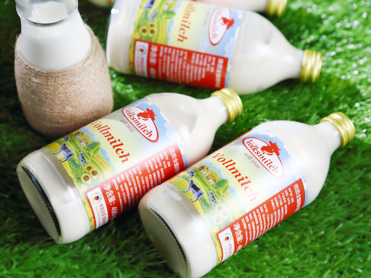 德质 德国原装进口 高品质玻璃瓶装 全脂纯牛奶 490ml*12瓶/箱