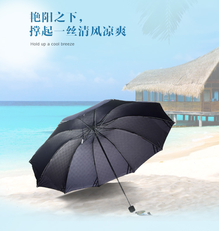 
                                        【京东超市】天堂伞 碰印格一甩干加大三折商务伞32247ELHB藏青色                