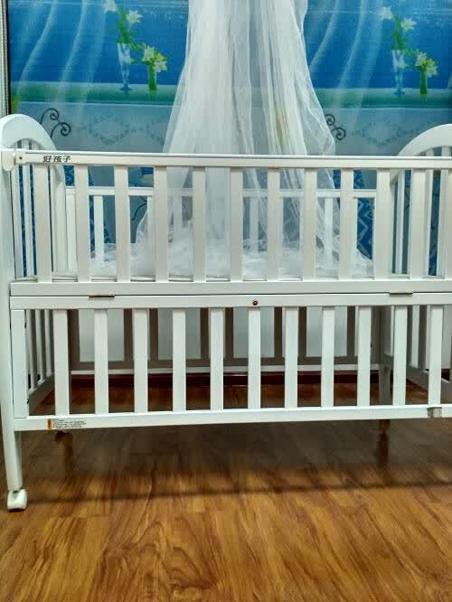 好孩子实木婴儿床,为小公主定制的温馨小窝