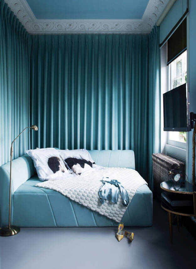 用蒂芙尼蓝做主色调的室内装修,让你惊叹设计的色彩搭配